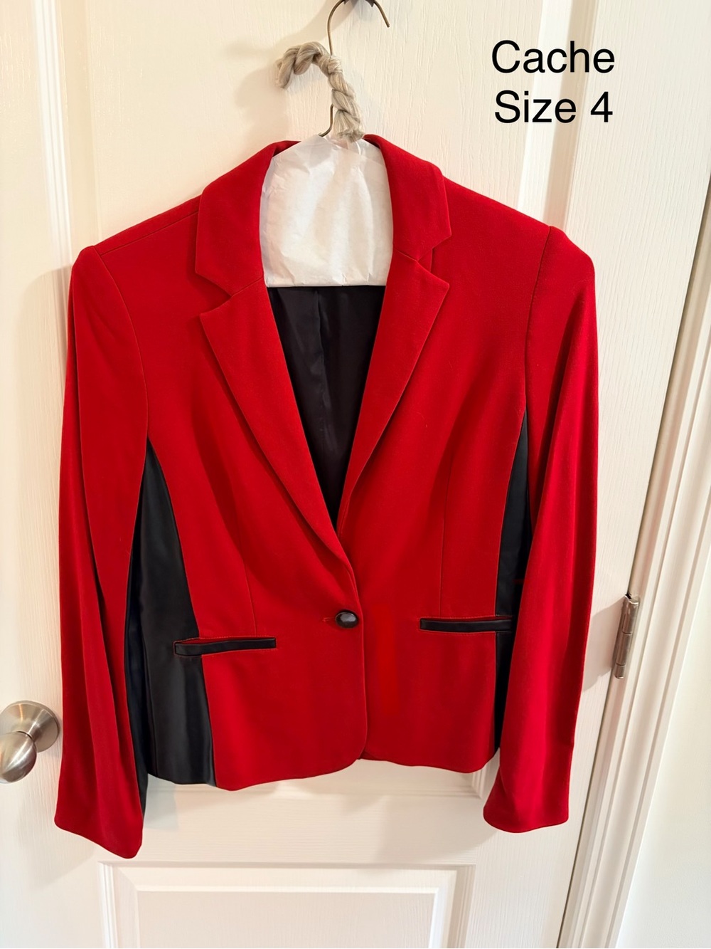 Cache Red Blazer with Black Accents